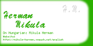 herman mikula business card